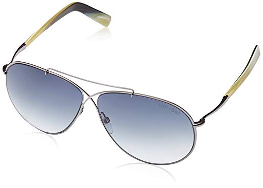 Tom Ford Women's Eva Aviator Sunglasses in Matte Light Ruthenium FT0374 15B 61