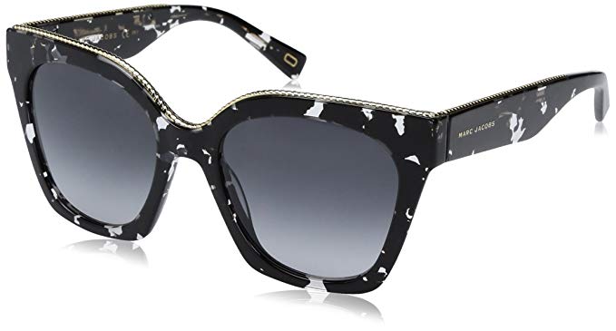 Marc Jacobs Women's Marc162s Square Sunglasses, Havana Black Crystal/Dark Gray Gradient, 52 mm